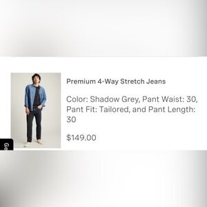 Bonobos shadow grey Men’s jeans size 30/30